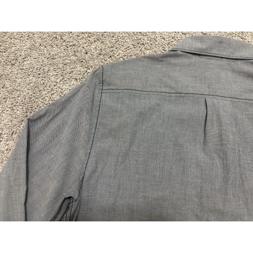 KUIU BASIN Shirt Long Sleeve Button Up Gray Pockets Tiny Stripe Mens Large - Picture 9 of 16